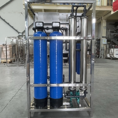 0.5 ton Double Stage Reverse Osmosis waterbehandeling apparatuur met blauwe potkleur